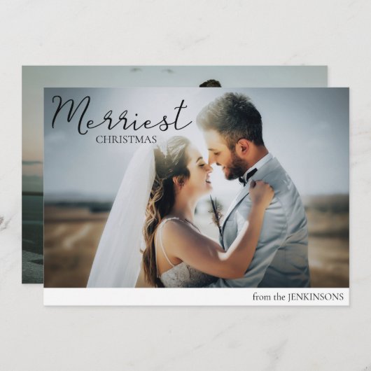 Cartes Pour Fêtes Annuelles Mariage Photos Merriest Christmas Holiday Card (Devant / Derrière)