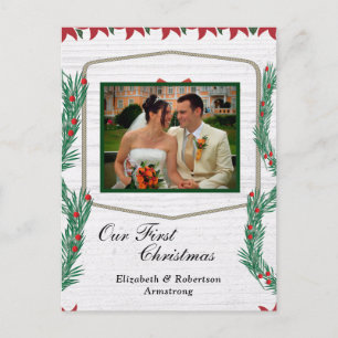 Cartes Pour Fêtes Annuelles Mariage Premier Noël Notre photo
