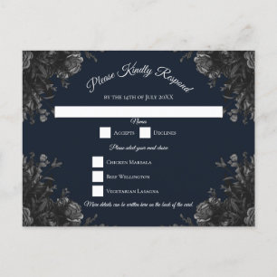 Cartes Pour Fêtes Annuelles Mariage Rose bleu bleu de la marine