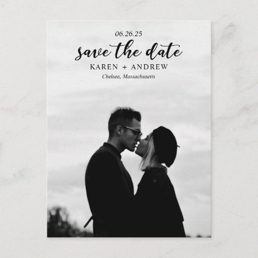 Cartes Pour Fêtes Annuelles Mariage simple d'amour Enregistrer la date (Devant)