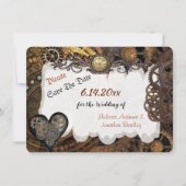 Cartes Pour Fêtes Annuelles Mariage Steampunk Enregistrer la date (Devant)