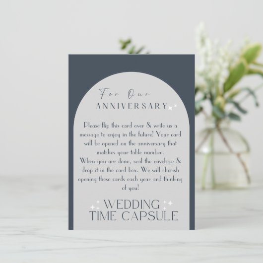 Cartes Pour Fêtes Annuelles Mariage Time Capsule Blue/Grey Card & Enveloppe (Debout devant)