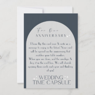 Cartes Pour Fêtes Annuelles Mariage Time Capsule Blue/Grey Card & Enveloppe