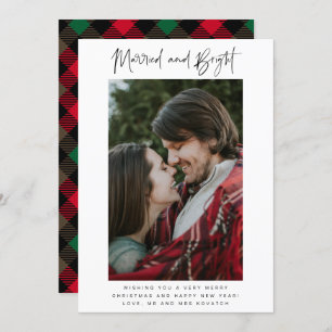 Cartes Pour Fêtes Annuelles Marié Bright Photo Plaid Noël nouveau