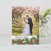 Cartes Pour Fêtes Annuelles Marié dans Joyeux Noël photo nouvellement mariée H (Debout devant)