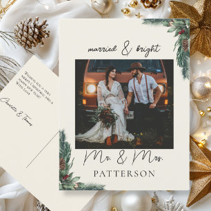 Cartes Pour Fêtes Annuelles Marié et brillant Kundenspezifische Foto