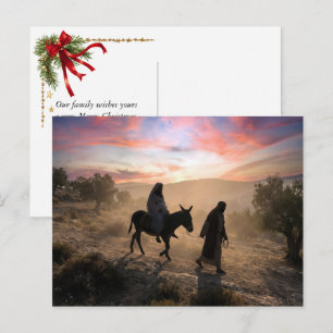 Cartes Pour Fêtes Annuelles Marie et Joseph voyageant à Bethléem
