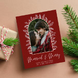 Cartes Pour Fêtes Annuelles Marié et Joyeux Couple Photo Rouge Noël<br><div class="desc">Elégant Marié et Joyeux Photo Rouge Noël Carte</div>