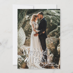 Cartes Pour Fêtes Annuelles Marié et Joyeux premier Mariage de Noël Photo