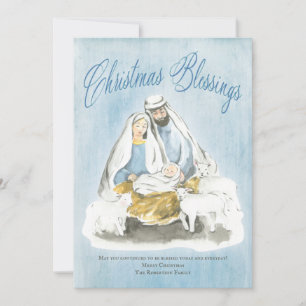 Cartes Pour Fêtes Annuelles Marie Joseph Jésus Bénédictions chrétiennes Noël