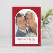 Cartes Pour Fêtes Annuelles Marié Joyeux Arche de Noël Rouge (Debout devant)