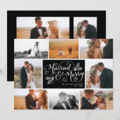 Cartes Pour Fêtes Annuelles Marié & Joyeux Collage Multiphoto Vacances (Devant / Derrière)