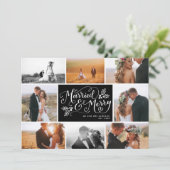 Cartes Pour Fêtes Annuelles Marié & Joyeux Collage Multiphoto Vacances (Debout devant)