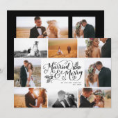 Cartes Pour Fêtes Annuelles Marié & Joyeux Collage Multiphoto Vacances (Devant / Derrière)