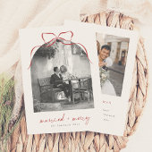 Cartes Pour Fêtes Annuelles Marié & Joyeux Elegant Bow Arch Photo Noël