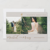 Cartes Pour Fêtes Annuelles Marié & Joyeux Elegant Gold Holiday Tree 2 Photo (Devant)