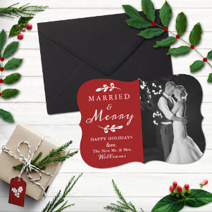 Cartes Pour Fêtes Annuelles Marié & Joyeux Premier Noël