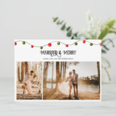 Cartes Pour Fêtes Annuelles Marié & Joyeux Script Noël Simple Photo (Debout devant)