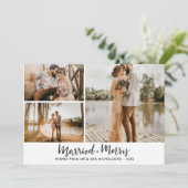 Cartes Pour Fêtes Annuelles Marié & Joyeux | Script photo moderne nouvellement (Debout devant)