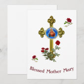 Cartes Pour Fêtes Annuelles Marie Mère (Devant / Derrière)