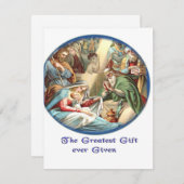 Cartes Pour Fêtes Annuelles Marie mère et Jésus bébé (Devant / Derrière)