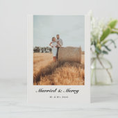 Cartes Pour Fêtes Annuelles Marié Noël Nouvelle mariée Script Typographie (Debout devant)