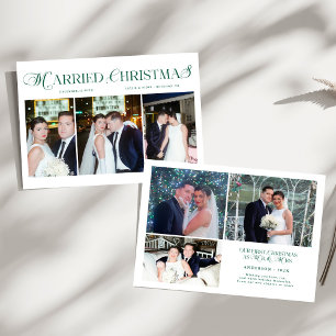 Cartes Pour Fêtes Annuelles Marié Noël Photo Couples nouvellement mariés Maria