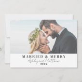 Cartes Pour Fêtes Annuelles Mariée Et Joyeuse Photo De Noël Nouvelle Mariée (Devant)