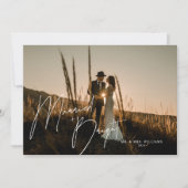 Cartes Pour Fêtes Annuelles Mariés + Brillant Script complet de jeunes mariés  (Devant)