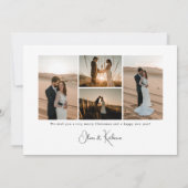 Cartes Pour Fêtes Annuelles Mariés + Brillant Script complet de jeunes mariés  (Dos)