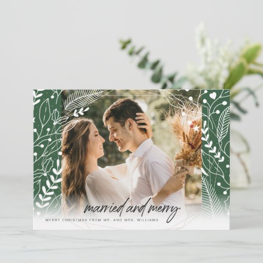 Cartes Pour Fêtes Annuelles Mariés et Joyeux Élégants (Debout devant)