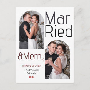 Cartes Pour Fêtes Annuelles Mariés et Joyeux Noël Joie des jeunes mariés Photo