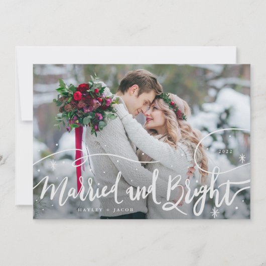 Cartes Pour Fêtes Annuelles Mariés et lumineux - Écriture manuscrite pour mari (Devant)