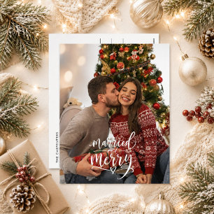 Cartes Pour Fêtes Annuelles Mariés & Joyeux Noël de Nouveaux Mariés