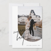 Cartes Pour Fêtes Annuelles Mariés + Lumineuse Calligraphie Scripturale Arch P (Devant)