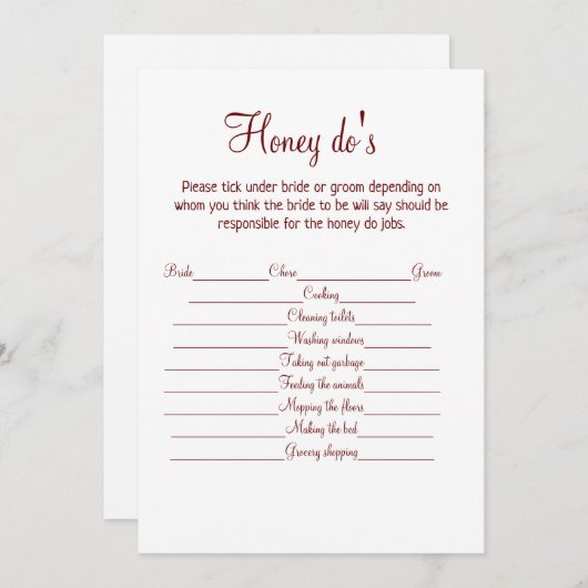 Cartes Pour Fêtes Annuelles mariés mariage marié partie (Devant / Derrière)