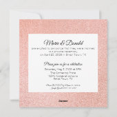 Cartes Pour Fêtes Annuelles Mariés Moderne Marbre Rose et Or Paillettes (Dos)