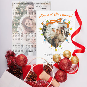 Cartes Pour Fêtes Annuelles Mariés Noël Fantaisie Photo Étoiles Lumineuses