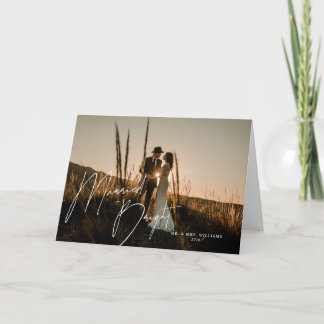 Cartes Pour Fêtes Annuelles Mariés + Nouveau Marié Script Photo Entière