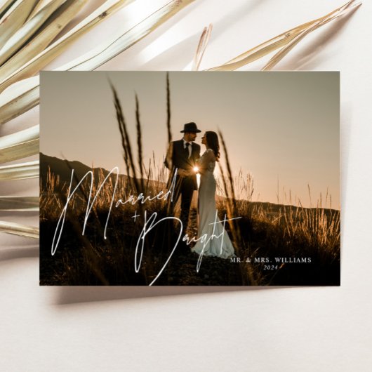 Cartes Pour Fêtes Annuelles Mariés + Nouvellement Mariés Script Photo Complète