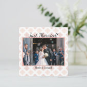 Cartes Pour Fêtes Annuelles Mariés Peach Blush Damassé (Debout devant)