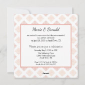 Cartes Pour Fêtes Annuelles Mariés Peach Blush Damassé (Dos)