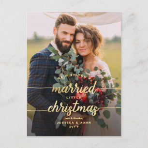 Cartes Pour Fêtes Annuelles Mariés Petit Noël Photo Mariage Merci