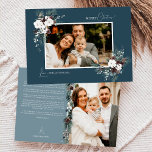 Cartes Pour Fêtes Annuelles Marine Bleu Vert Vintage Noël Deux photos<br><div class="desc">Bienvenue dans notre enchanteur design de carte de vacances à deux photos Marine Blue Greenery Vintage Christmas, où le charme vintage et l'élégance moderne. Cette conception est composée d'une végétation d'aquarelle complexe et d'une calligraphie subtilement élégante avec une typographie simple, capturant l'essence de l'esprit traditionnel et rustique cottage core. Avec...</div>