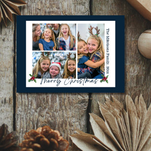 Cartes Pour Fêtes Annuelles Marine Blue 3 Photos Noël