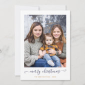 Cartes Pour Fêtes Annuelles Marine Blue Gold Simple Script Joyeux Noël Photo (Devant)