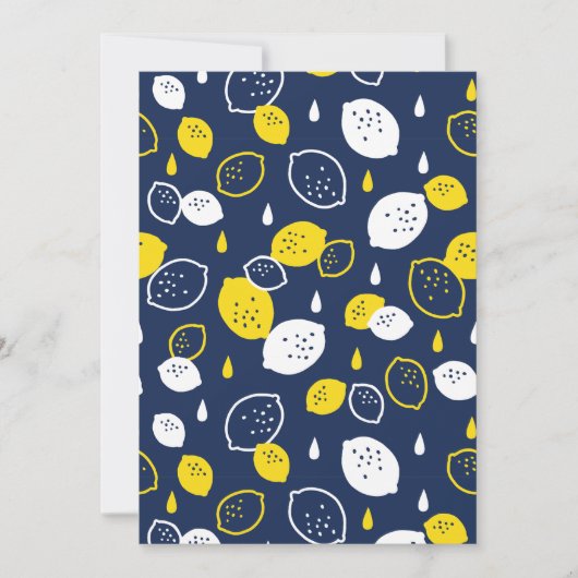 Cartes Pour Fêtes Annuelles Marine Blue Lemon Art - Refresh Citrus Design (Devant)