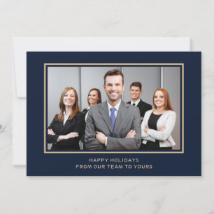 Cartes Pour Fêtes Annuelles Marine Gold Corporate Business