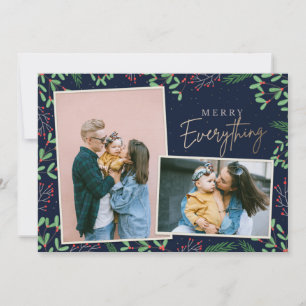 Cartes Pour Fêtes Annuelles Marine Pine Berries Joyeux tout photo multiple