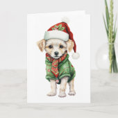 Cartes Pour Fêtes Annuelles Marionnette de Noël Fluffée mignonne, Casquette, É (Devant)